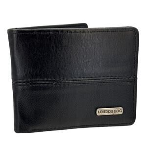 London Fog Men's Black Leather Passcase Wallet